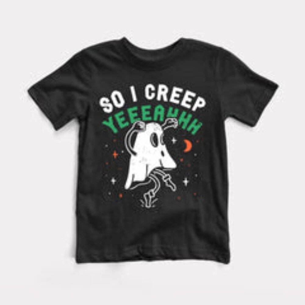 Bella + Canvas Kids So I Creep Yeah TLC 90's Halloween T-Shirt 2T